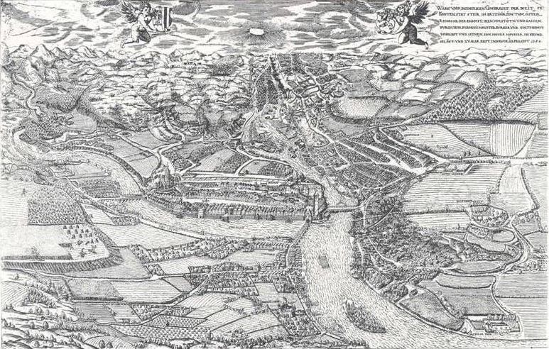 Die Landschaft um Steyr 1611 n. Chr., Kupferstich von Wolfgang Hauser, Museum der Stadt Steyr, Foto: © Michael Mirtl